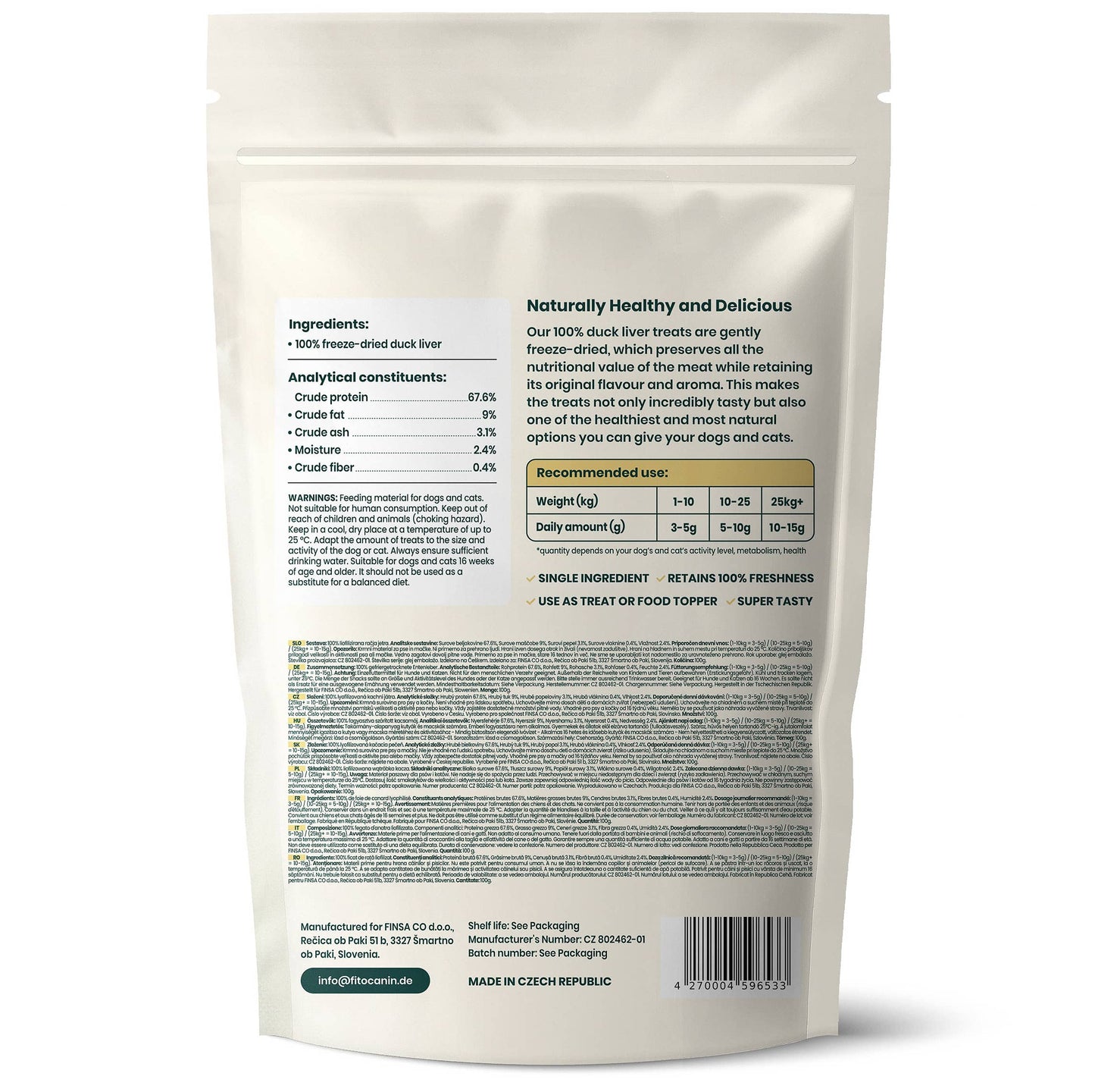 100% kachní pamlsky